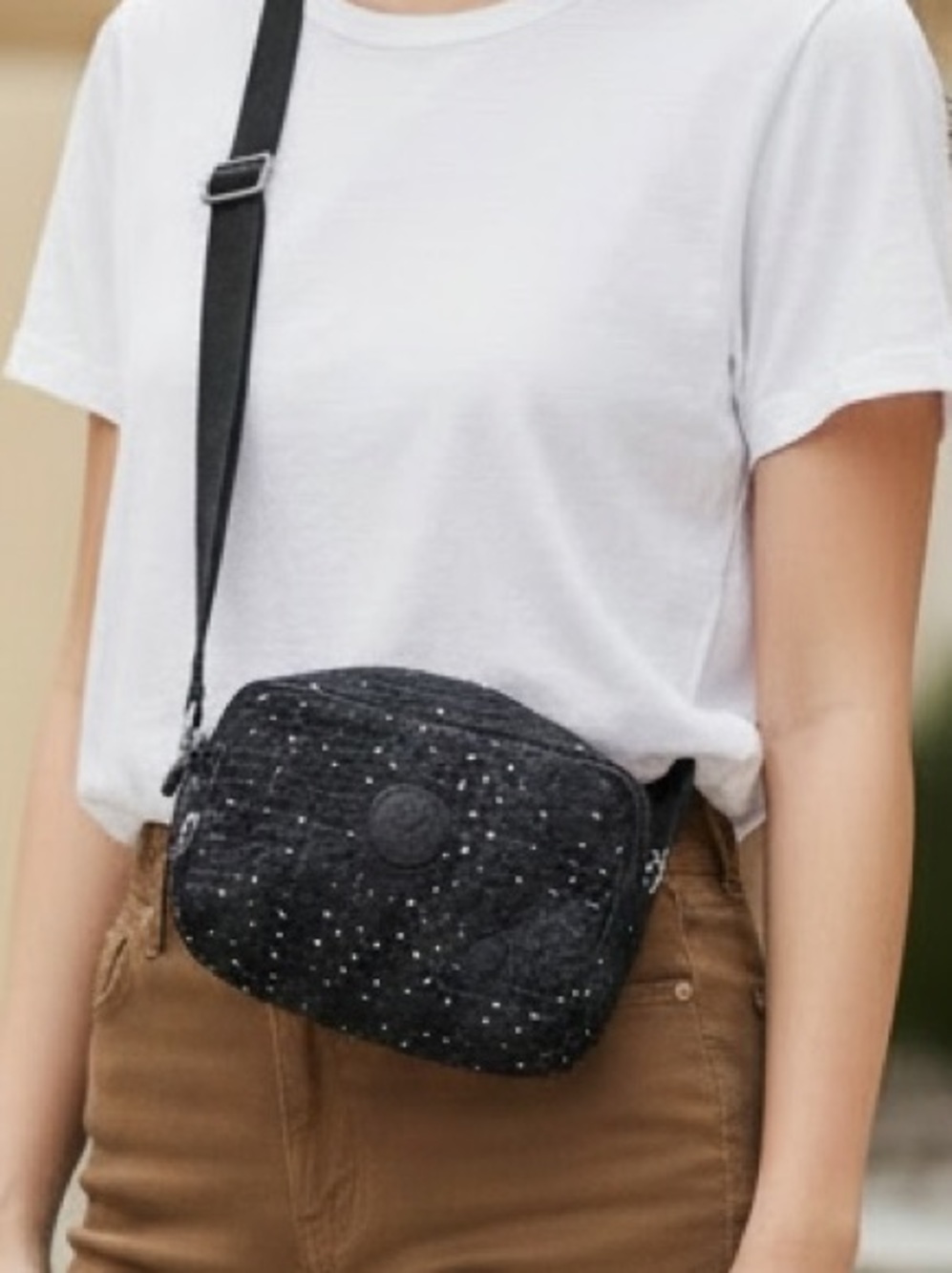Kipling Polka Dot Crossbody Messenger Bag
